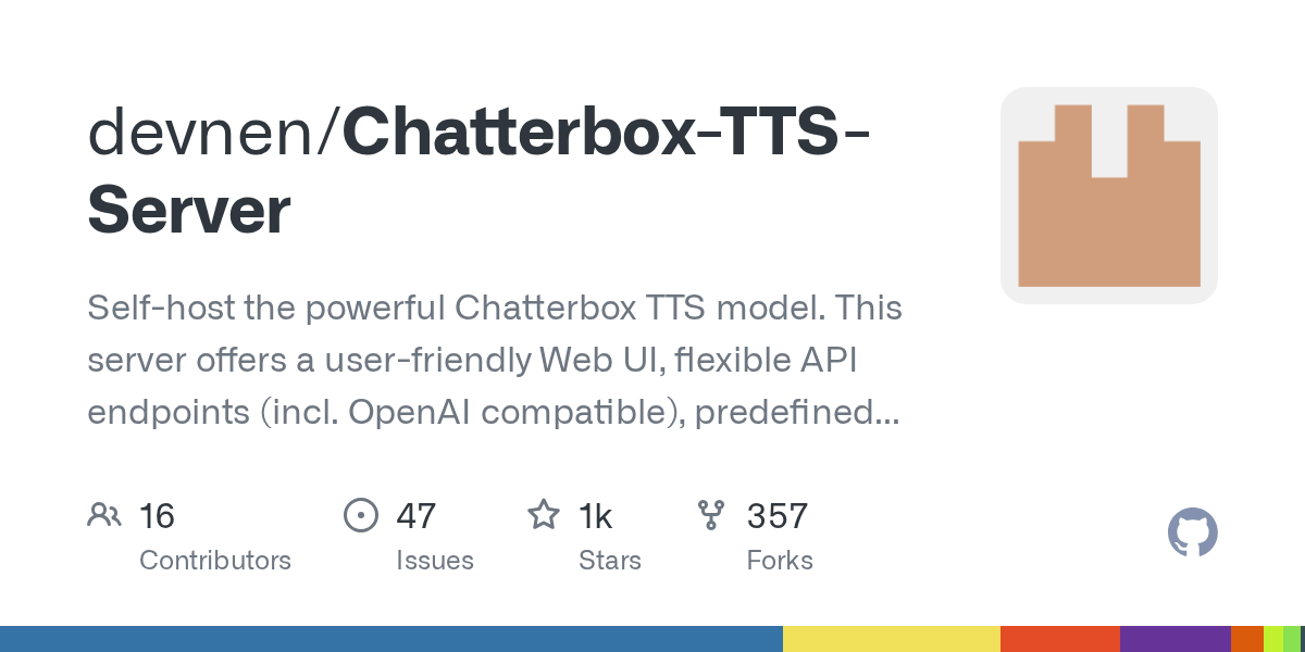 Chatterbox TTS Server: OpenAI-Compatible TTS with Multi-Engine Web UI