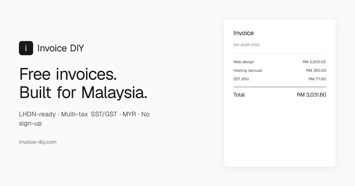 Free Invoice Generator Malaysia (LHDN-Ready) screenshot 1