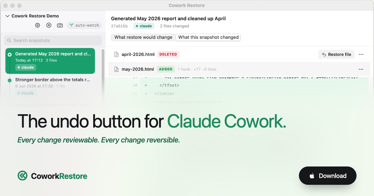 CoworkRestore screenshot 1