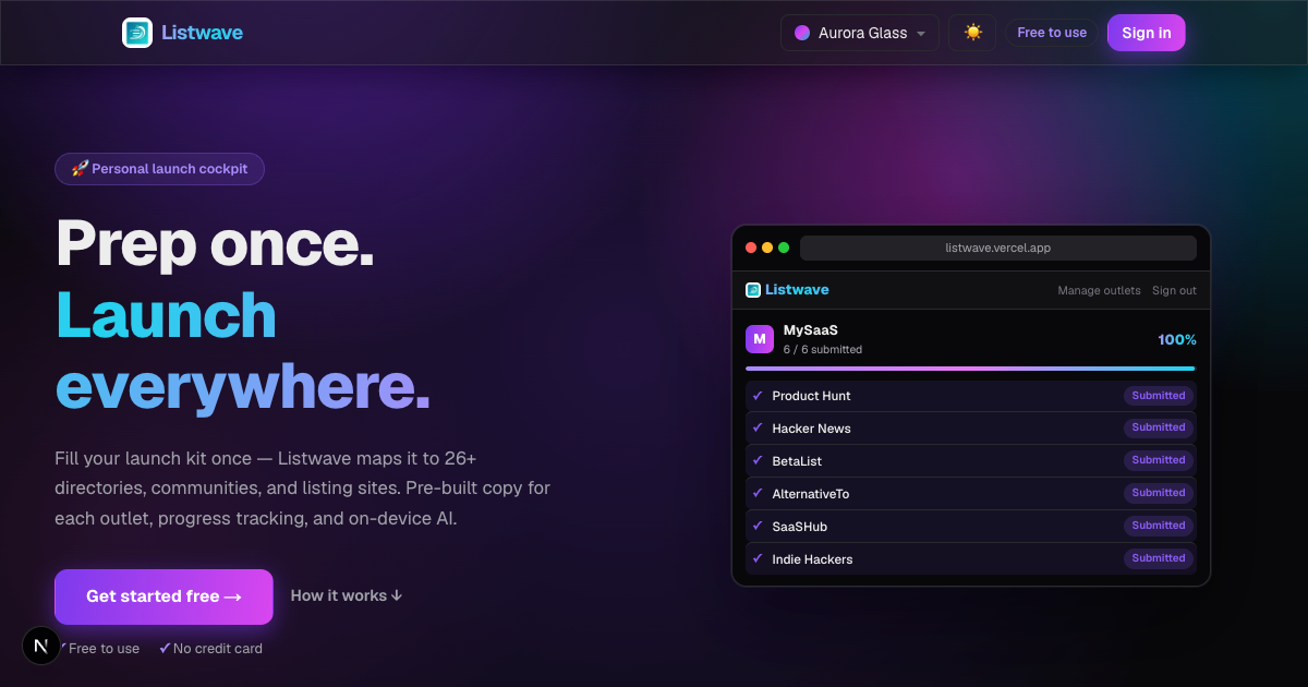 Listwave screenshot 1
