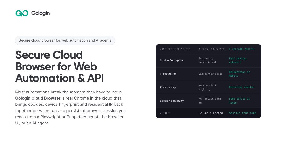 Gologin screenshot 1