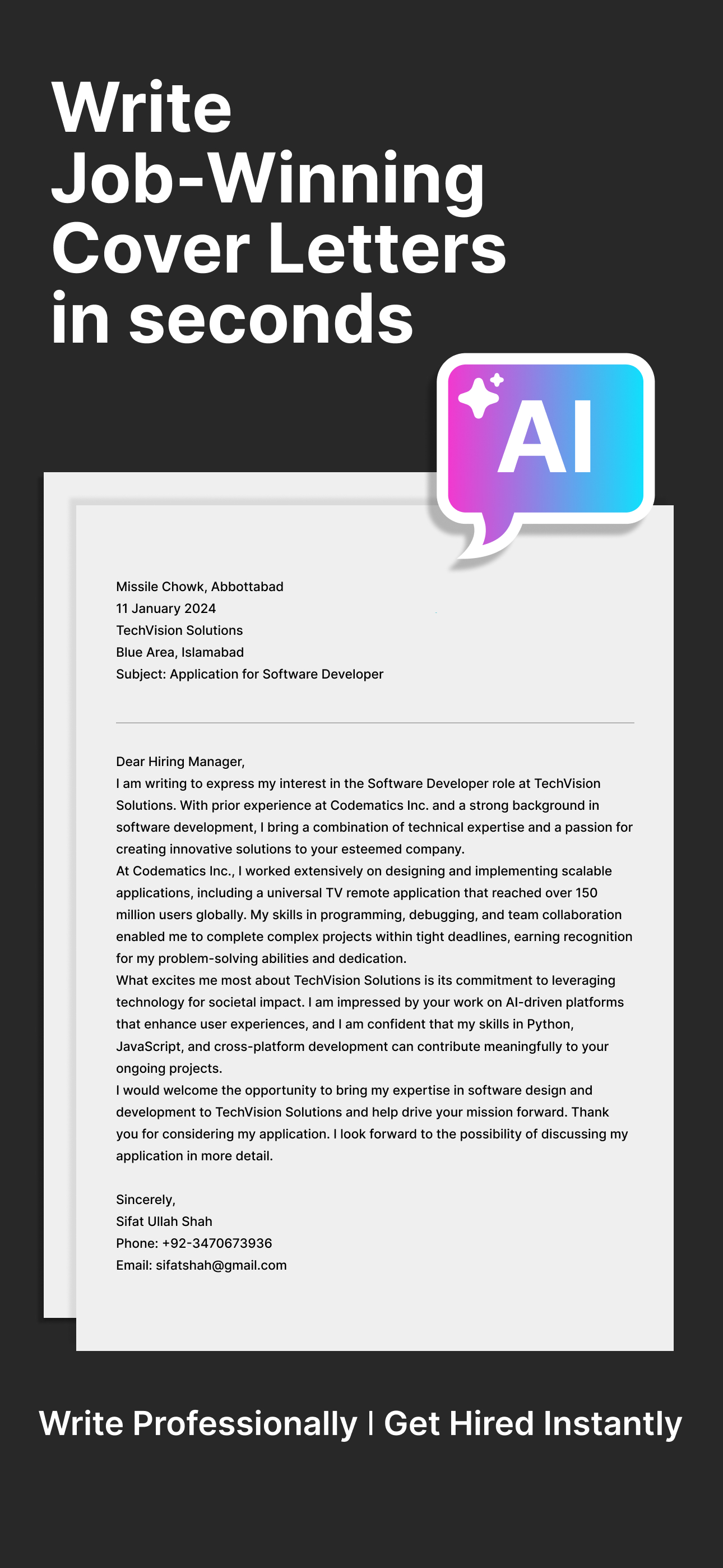 Cover Letter AI & Resume Maker screenshot 5