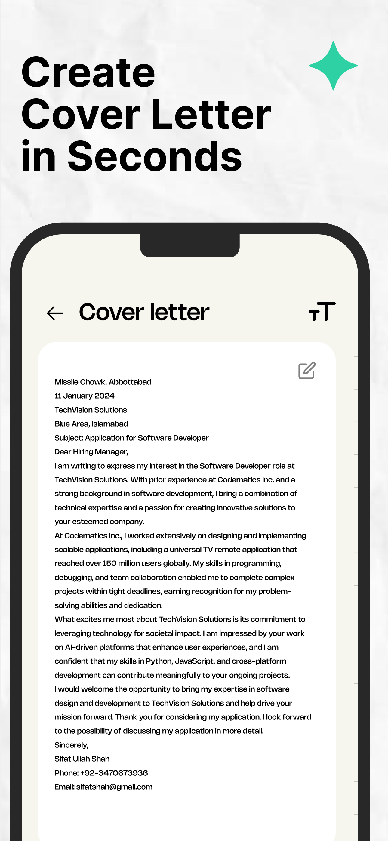 Cover Letter AI & Resume Maker screenshot 7