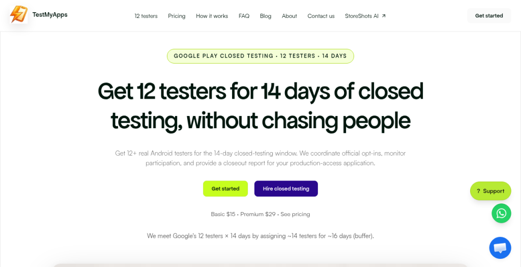 TestMyApps — Get 12 Testers for 14 Days screenshot 1
