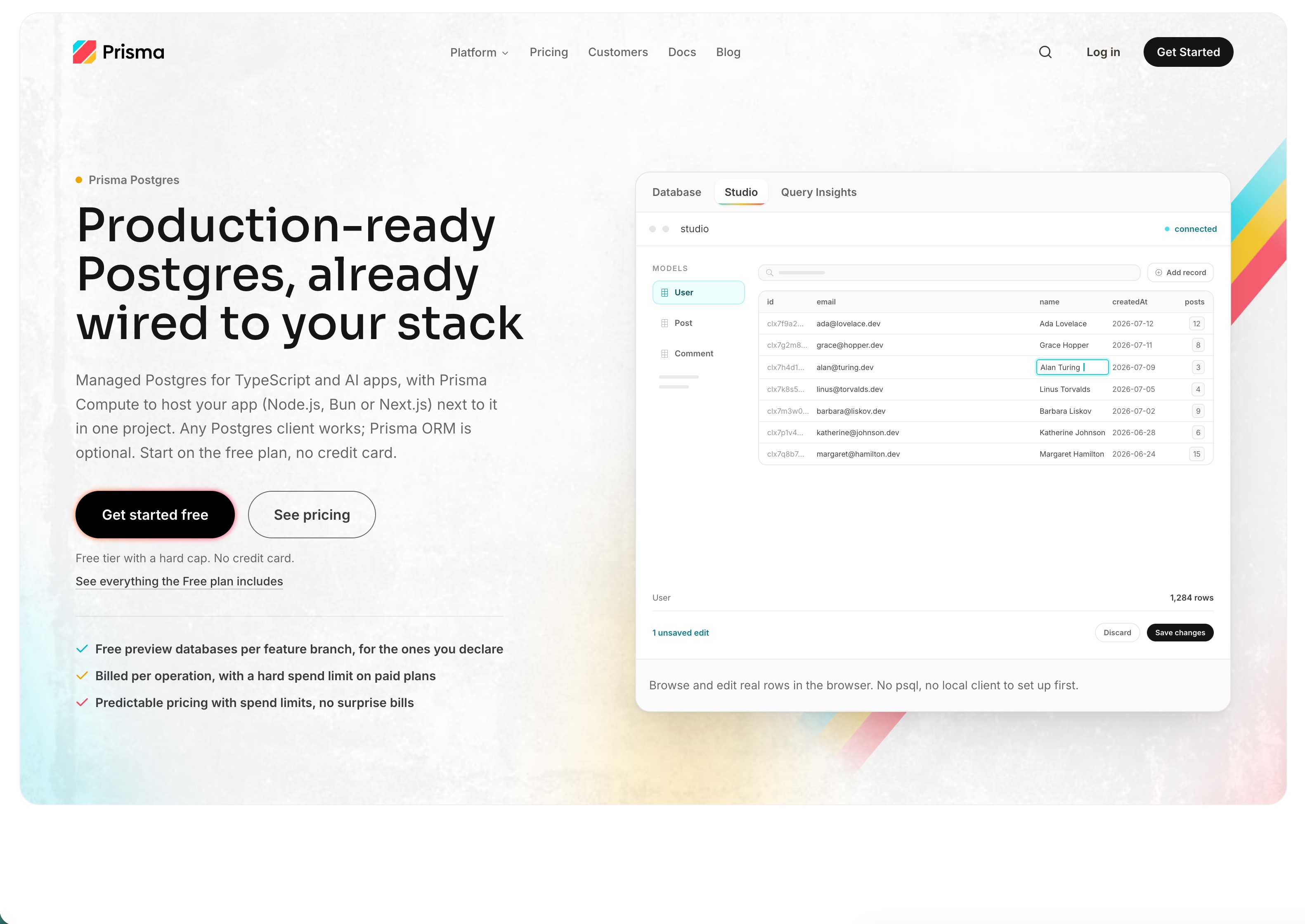 Prisma Postgres screenshot 1