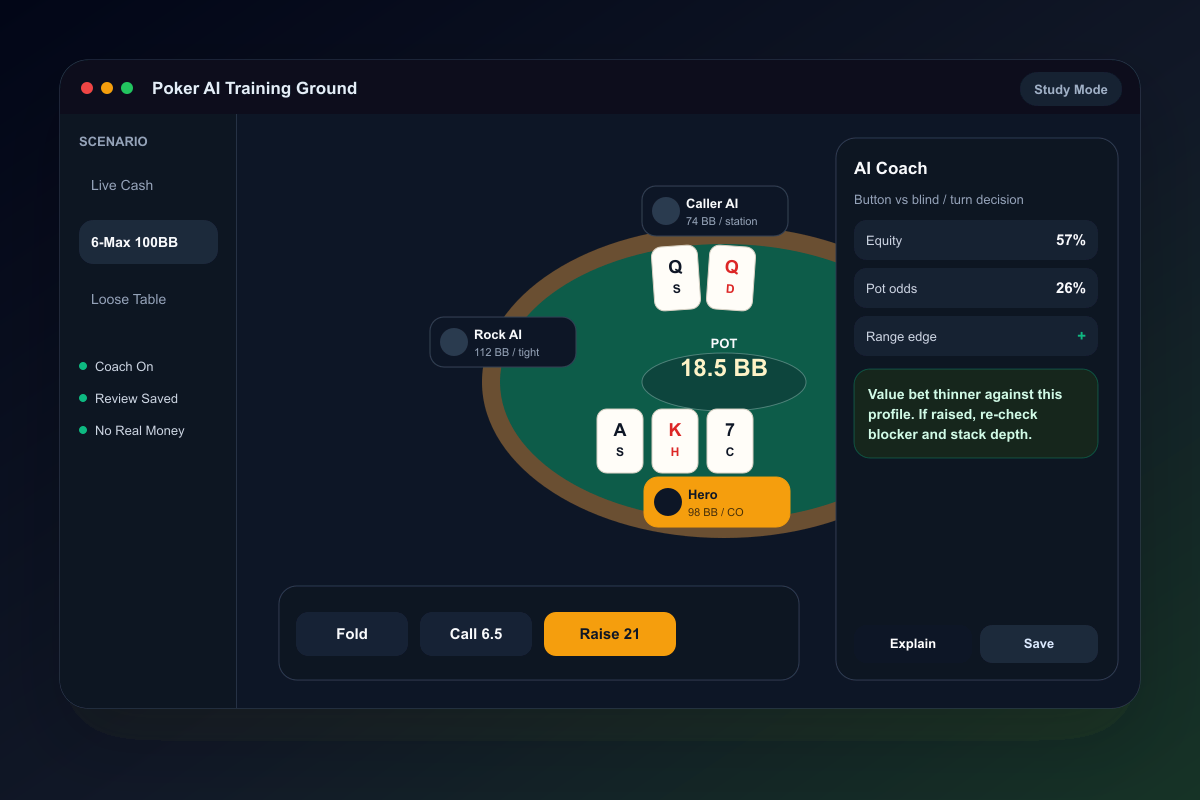 AI Poker Simulator screenshot 1