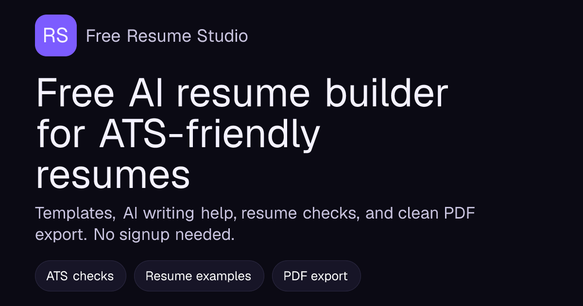 Free Resume Studio screenshot 1