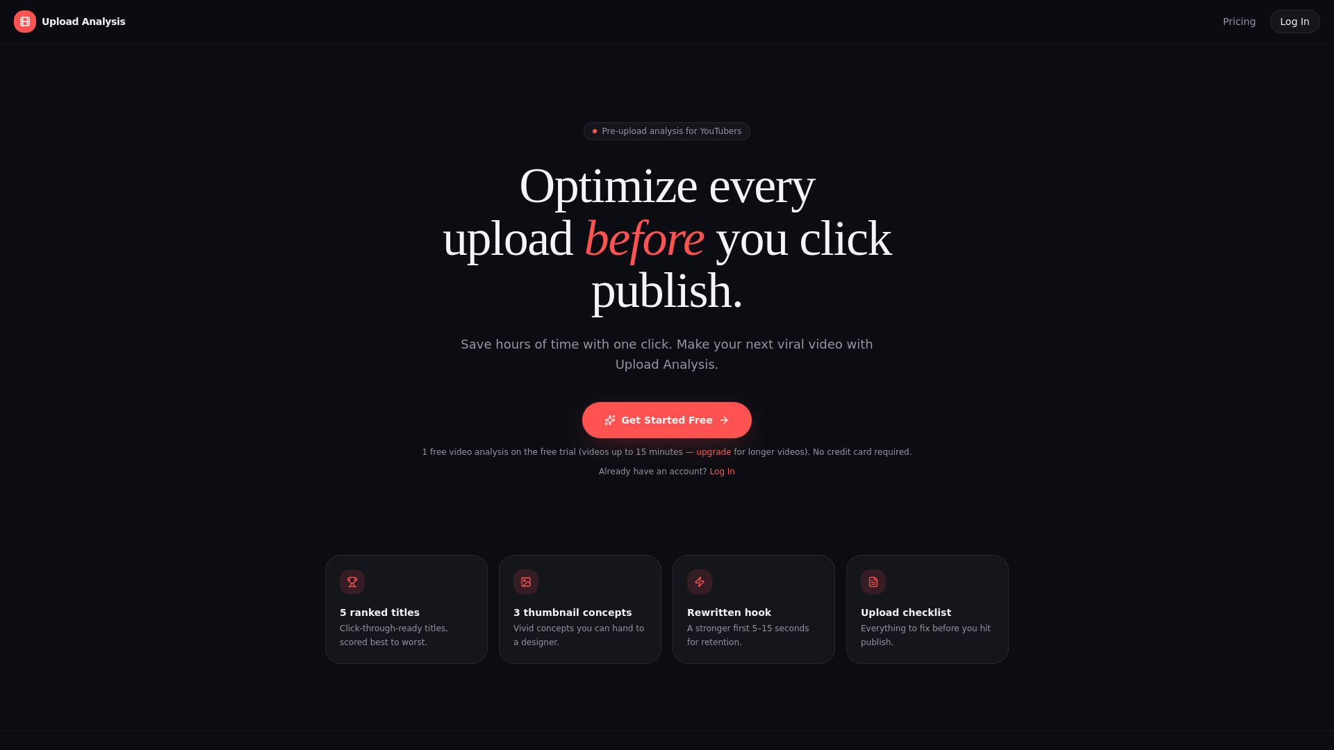 Upload Analysis