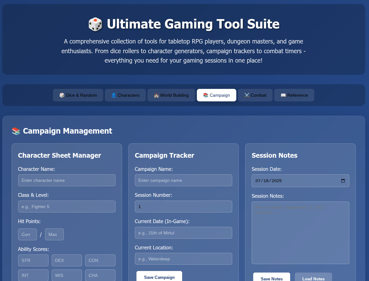 Free Online Gaming Tool Suite (No Signup) screenshot 1