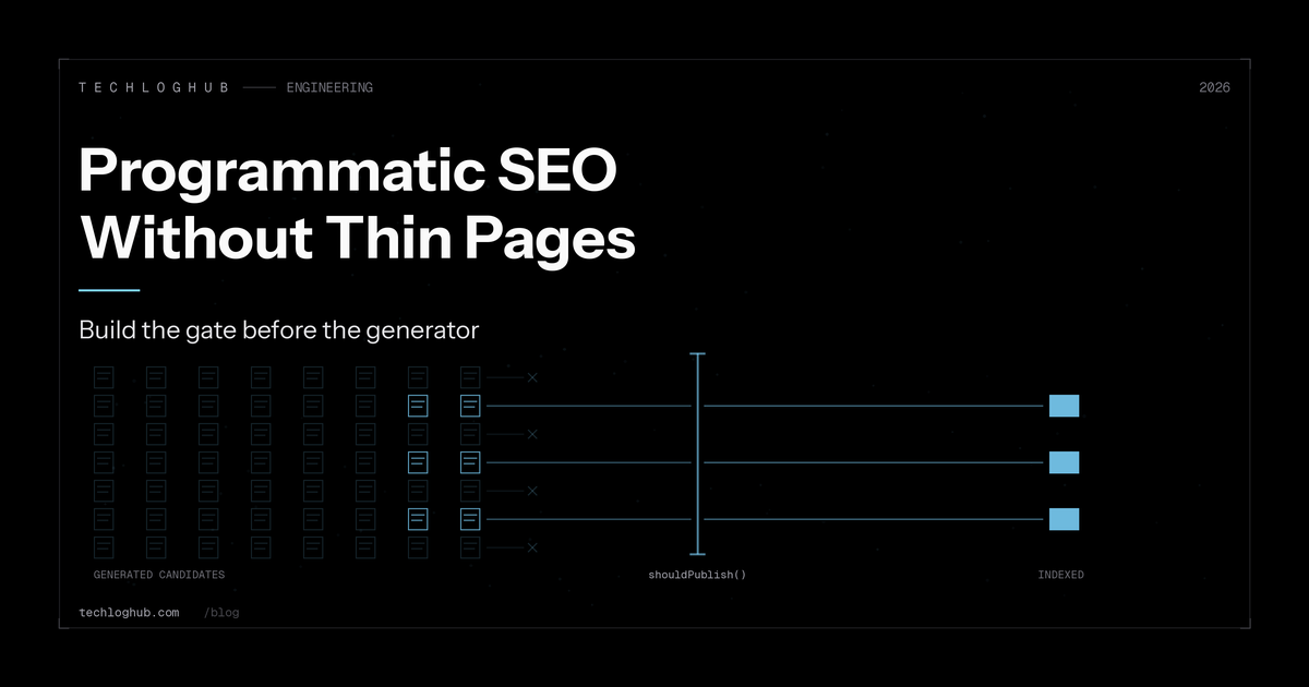 Programmatic SEO Without Thin Pages: Build the Gate Before the Generator
